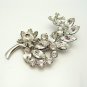 Art Deco Style Vintage Rhinestones Flower Brooch Pin Mid Century Marquise Prong Set Floral