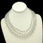 EXPRESS Vintage Necklace 3 Multi Strand Crystal Beads Striking Pretty Sparkling