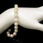 Vintage Faux Pearls Bracelet Mid Century High Quality Glass Knotted Beads 8 in Fancy Clasp
