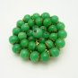 Mid Century Faux Jade Green Art Glass Vintage Brooch Pin Large Circle Pretty Beads
