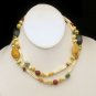 Vintage Necklace Mid Century Large Agate Polished Stone Beads Natural Chunky Pretty