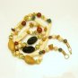 Vintage Necklace Mid Century Large Agate Polished Stone Beads Natural Chunky Pretty