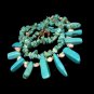 Vintage Bib Necklace Genuine Turquoise River Pearls Dangles Very Pretty