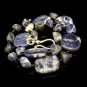 Vintage Necklace Mid Century Large Chunky Denim Sodalite Beads Striking Color Variations