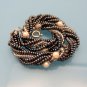 Vintage Bracelet Mid Century Glass Beads Faux Pearls 6 Multi Strand 8 inch