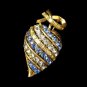 CORO PAT PEND Vintage Brooch Pin Mid Century Large Blue Rhinestones Apple Heart