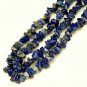 Vintage Lapis Lazuli Necklace Mid Century Gemstone Chips 36 inch Beautiful Color Variations