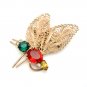 CORO STERLING Silver Butterfly Dragonfly Brooch Pin Mid Century Retro Gold Vermeil Moth