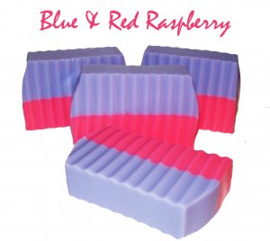Blue and Red Raspberry - Handmade All Natural Shea Butter Soap - 2 layers of pure goodness 4.5 oz