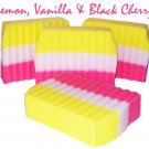 Lemon, Vanilla, Black Cherry - Handmade All Natural Shea Butter Soap - pure goodness 4-5 oz