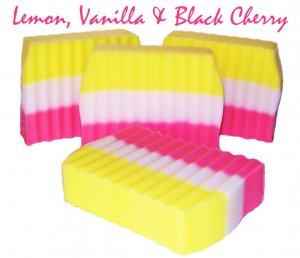Lemon, Vanilla, Black Cherry - Handmade All Natural Shea Butter Soap - pure goodness 4-5 oz