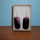Purple/Pink Agate Pierced Earring - No 2 Pair Alike Purple/Pink Agate Pierced Earring - No 2 Pair Alike