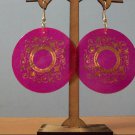 Natural Shell Dangle Pierced Earring - Pink and Gold Natural Shell Dangle Pierced Earring - Pink and Gold