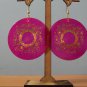 Natural Shell Dangle Pierced Earring - Pink and Gold