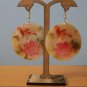 Natural Shell Dangle Earring - Pink Floral