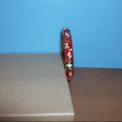 Lovely Cloisonne Red, White, Green Floral Bangle Bracelet Lovely Cloisonne Red, White, Green Floral Bangle Bracelet