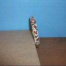 Lovely Cloisonne White, with Red and Green Bangle Bracelet Lovely Cloisonne White, with Red and Green Bangle Bracelet