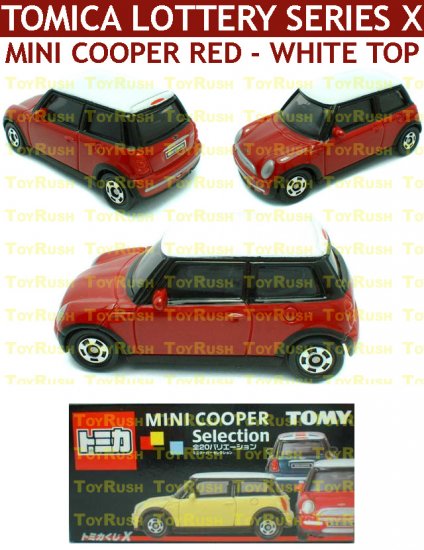 Tomy Tomica Lottery Series X : #L10-01 Mini Cooper Red With White Top