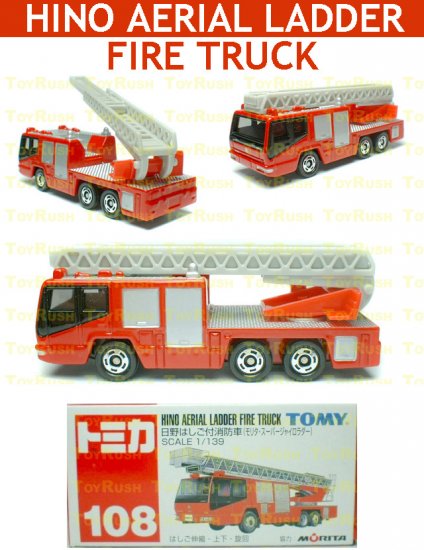Tomy Tomica Diecast : #108 Hino Aerial Ladder Fire Truck