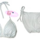 New Sexy White String Bikini Top & Matching Tie Sides Bottom