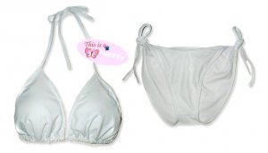 New Sexy White String Bikini Top & Matching Tie Sides Bottom