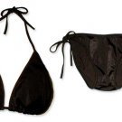 New Sexy Black String Bikini Top & Matching Tie Sides Bottom