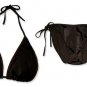 New Sexy Black String Bikini Top & Matching Tie Sides Bottom