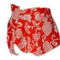 New Red Hawaiian String Bikini Top With Matching Tie Sides Bottom & Cover Skirt