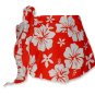 New Red Hawaiian String Bikini Top With Matching Tie Sides Bottom & Cover Skirt