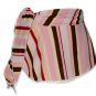 New Pink Stripes String Bikini Top With Matching Tie Sides Bottom & Cover Skirt