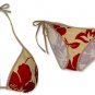 New Mocha Brown Tropical String Bikini Top With Matching Tie Sides Bottom & Cover Skirt