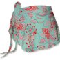 New Blue Pink Paisley String Bikini Top With Matching Tie Sides Bottom & Cover Skirt