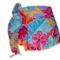 New Blue-Pink Tropical String Bikini Top With Matching Tie Sides Bottom & Cover Skirt