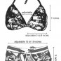 New Sporty Black Red Graphics String Bikini Top & Matching Ribbon Boyshort