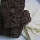 Amazing hand-knitted pair white and coffee  scarf
