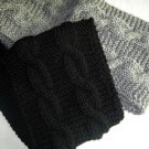 Beautiful kand-knitted pair balck and grey long scarves
