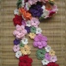 Beautiful Hand-crochetted multi-colour blossom flowers scarf