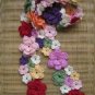 Beautiful Hand-crochetted multi-colour blossom flowers scarf