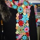 Beautiful Hand-crochetted multicolour rainbow   flowers scarf