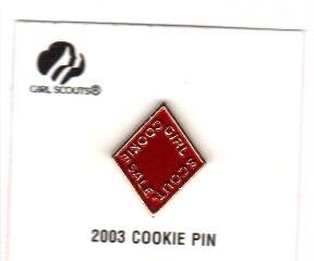 Girl Scout Cookie Activity Sale- Girl Cookies Pin- Red 2003
