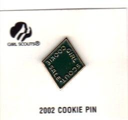 Girl Scout Cookie Activity Sale- Girl Cookies Pin- Green 2002