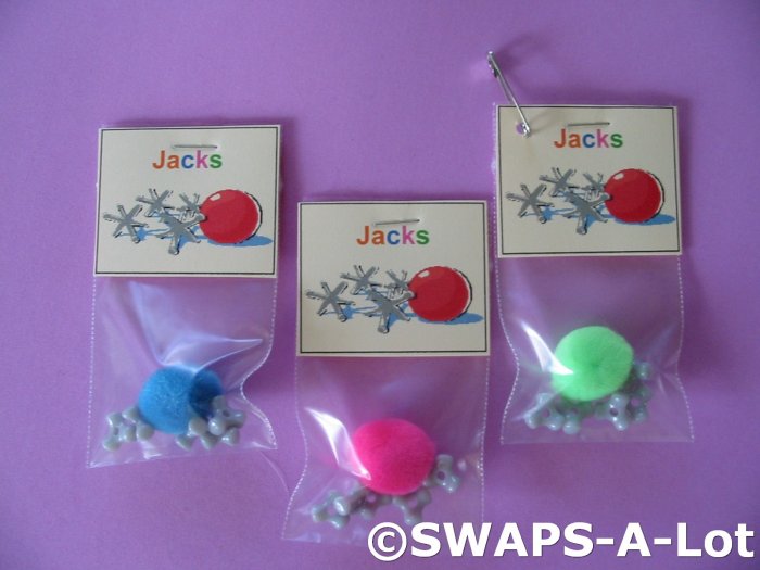 Mini Jacks Game SWAP, SWAPS Kit  for Girl Kids Scout makes 25