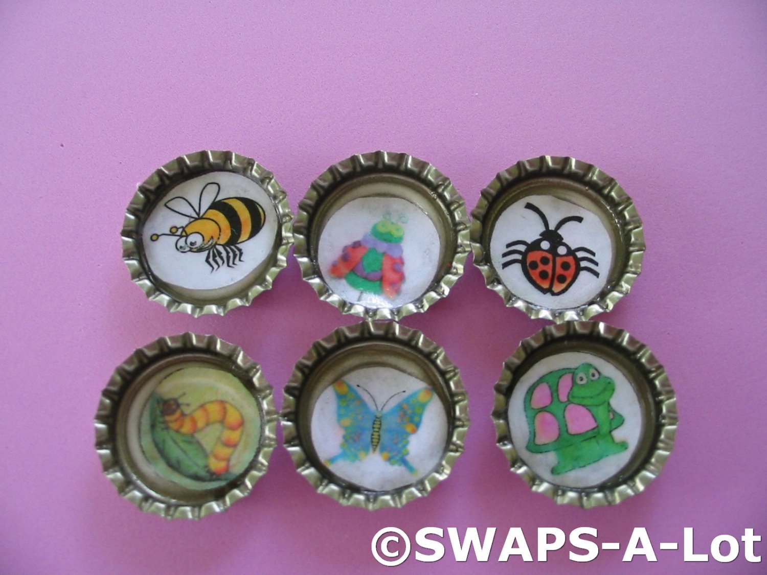 Mini BugsnBottle Caps SWAPS Kit for Girl Kids Scout makes 25