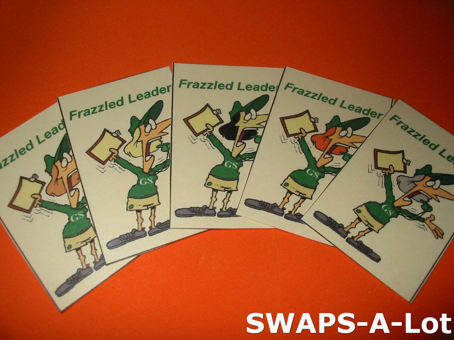 Mini Laminated Frazzled Leader SWAPS Kit for Girl Kids Scout makes 25