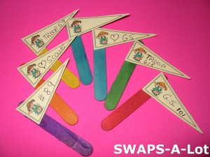 Mini Junior Flag Pennant SWAPS Kit for Girl Kids Scout makes 25