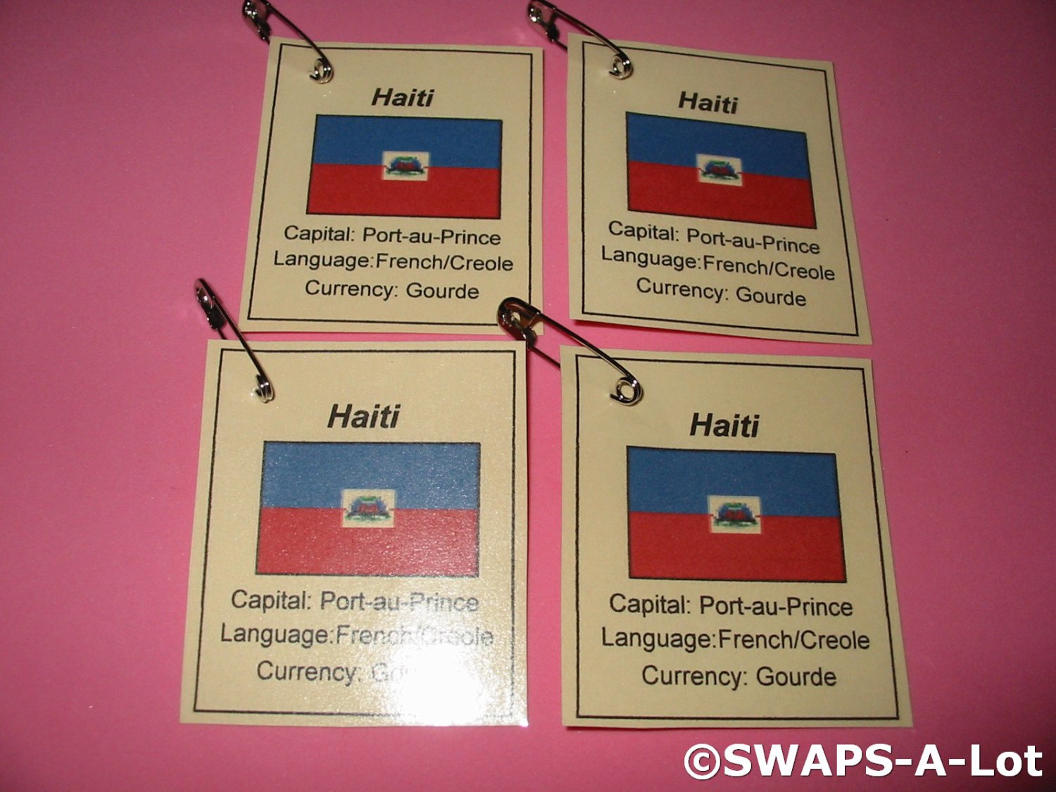 Mini Haiti: Flag, Capital Thinking Day Girl Scout SWAPS Kids Craft Kit makes 25