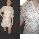 Vtg MiNi SUN DRESS Mod Hippie SHEER Lil floral print XS