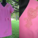 Vintage 60s PINK Dress Mod Space Age Hippie L XL