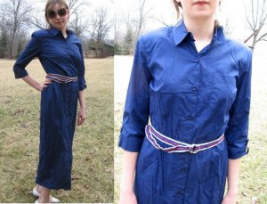 TALBOTS Long Summer SHIRT DRESS Buttons BLUE NWT NEW 8