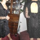 vintage 80s BODY CON SHiRReD WIGGLE COCKTAIL DRESS XS S